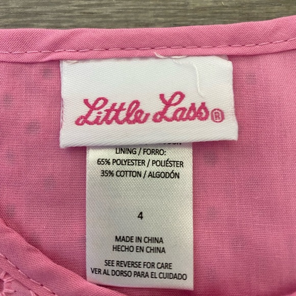 Little Lass Pink Ruffled Buttoned Sundress - Picture 2 of 4